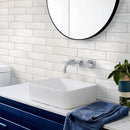 White 2.5x8 Glossy Subway Ceramic Tile (38 pack, 5.38 sq ft/case) - Sample