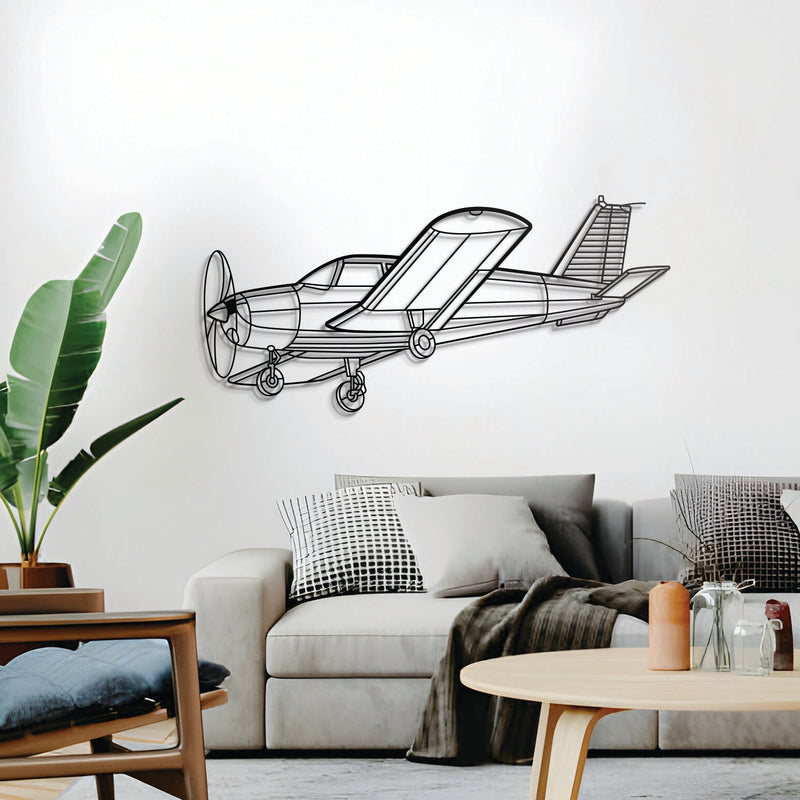 P28A Cherokee 1972 Angle Metal Aircraft Wall Art - NCP0485