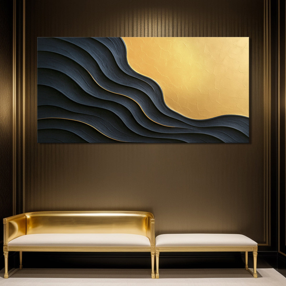 Black And Gold Minimalist Abstract XII, photo 3 of 10