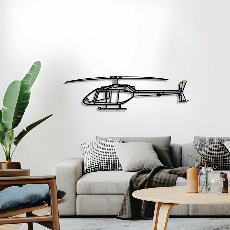 505 Jet Ranger X Metal Aircraft Wall Art - NCP0506