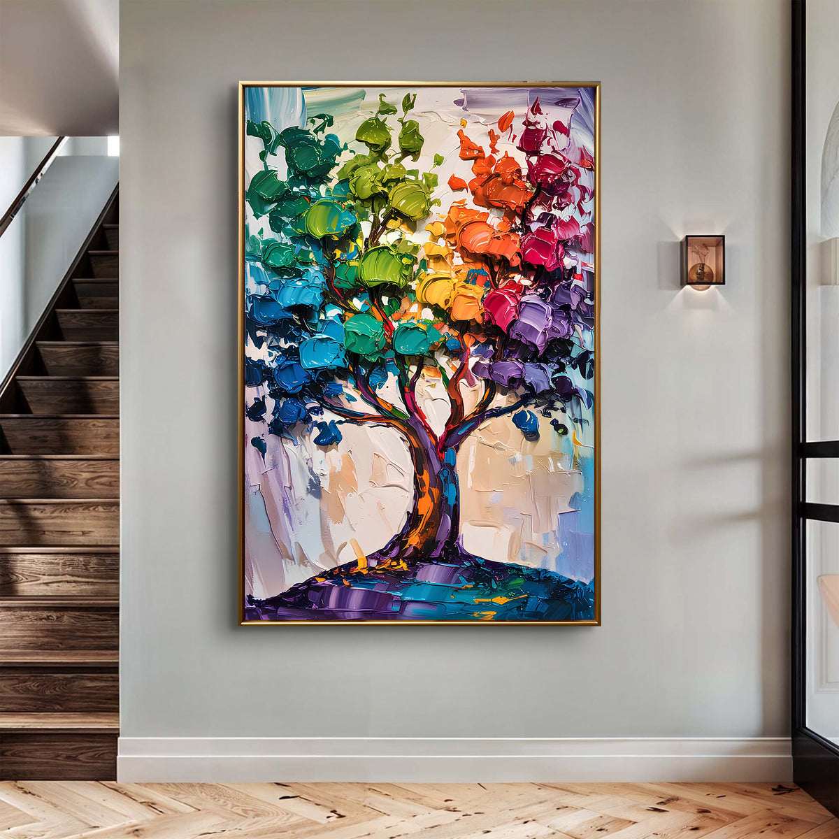 Rainbow Tree Abstract Wall Art, photo 3 of 10