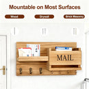 Vintage Wood Wall Organizer – Key Holder, Mail Rack & Coat Hooks by 2Dropme