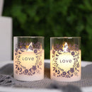 4" tall Glass Wax Battery Moving Flame LED Candle ( Set of 2) by JHY DESIGN