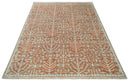Hand knotted 9.4x12 Rust and Aqua Floral Tree wool Area Rug by The Rug Decor