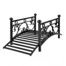 3.3 ft Garden Metal Bridge with Dual Patterned Side Rails by DirectDeals