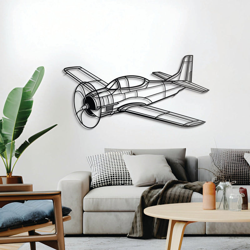 T-28 Trojan Angle Metal Aircraft Wall Art - NCP0141