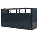3-Bin Metal Trash Can Storage Shed with Flip-Up Lids for Yard by DirectDeals