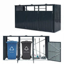 3-Bin Metal Trash Can Storage Shed with Flip-Up Lids for Yard by LJGDeals