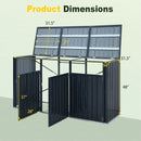 3-Bin Metal Trash Can Storage Shed with Flip-Up Lids for Yard by LJGDeals