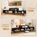 3 Cubby TV Stand for TVs up to 70 Inch with Open Storage Compartments
