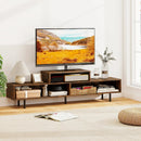 3 Cubby TV Stand for TVs up to 70 Inch with Open Storage Compartments by LJGDeals