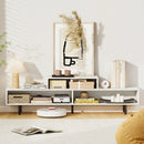3 Cubby TV Stand for TVs up to 70 Inch with Open Storage Compartments by LJGDeals