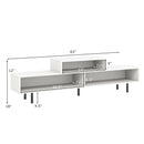 3 Cubby TV Stand for TVs up to 70 Inch with Open Storage Compartments