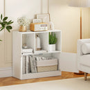 3-Cube Bookcase with Doors 3-Tier Cubic Bookshelf with Open Compartments and Cabinet by LJGDeals