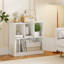 3-Cube Bookcase with Doors 3-Tier Cubic Bookshelf with Open Compartments and Cabinet