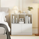 3-Cube Bookcase with Doors 3-Tier Cubic Bookshelf with Open Compartments and Cabinet by LJGDeals
