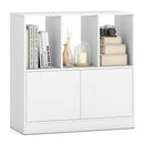 3-Cube Bookcase with Doors 3-Tier Cubic Bookshelf with Open Compartments and Cabinet by LJGDeals