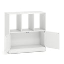 3-Cube Bookcase with Doors 3-Tier Cubic Bookshelf with Open Compartments and Cabinet