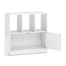3-Cube Bookcase with Doors 3-Tier Cubic Bookshelf with Open Compartments and Cabinet by LJGDeals