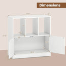 3-Cube Bookcase with Doors 3-Tier Cubic Bookshelf with Open Compartments and Cabinet by LJGDeals