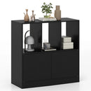 3-Cube Bookcase with Doors 3-Tier Cubic Bookshelf with Open Compartments and Cabinet by LJGDeals