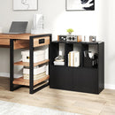 3-Cube Bookcase with Doors 3-Tier Cubic Bookshelf with Open Compartments and Cabinet by LJGDeals