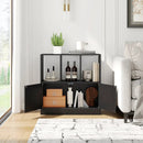 3-Cube Bookcase with Doors 3-Tier Cubic Bookshelf with Open Compartments and Cabinet by LJGDeals