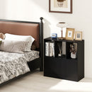 3-Cube Bookcase with Doors 3-Tier Cubic Bookshelf with Open Compartments and Cabinet