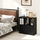 3-Cube Bookcase with Doors 3-Tier Cubic Bookshelf with Open Compartments and Cabinet by LJGDeals