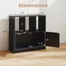 3-Cube Bookcase with Doors 3-Tier Cubic Bookshelf with Open Compartments and Cabinet by LJGDeals