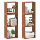 3 Cube Bookcases Solid Wood Stacking Storage Organizers with Open Slatted Design by LJGDeals