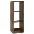 3 Cube Bookshelf with Back Guardrail for Living Room Bedroom-White by DirectDeals