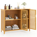 3-Door Bamboo Bathroom Cabinet with Shelves-Natural by LJGDeals