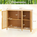 3-Door Bamboo Bathroom Cabinet with Shelves-Natural by LJGDeals