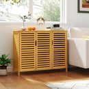 3-Door Bamboo Bathroom Cabinet with Shelves-Natural by DirectDeals