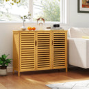 3-Door Bamboo Bathroom Cabinet with Shelves-Natural by LJGDeals