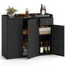 Outdoor PE Wicker Storage Cabinet with 3 Doors and Drawer by DirectDeals