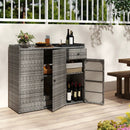 Outdoor PE Wicker Storage Cabinet with 3 Doors and Drawer by LJGDeals