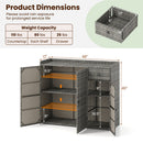 Outdoor PE Wicker Storage Cabinet with 3 Doors and Drawer by DirectDeals