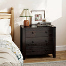 3-Drawer Dresser Wide Chest of Drawers Modern Large Nightstand Closet Storage Organizer-Dark Brown by LJGDeals