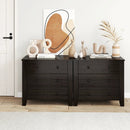 3-Drawer Dresser Wide Chest of Drawers Modern Large Nightstand Closet Storage Organizer-Dark Brown by LJGDeals