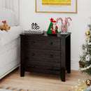 3-Drawer Dresser Wide Chest of Drawers Modern Large Nightstand Closet Storage Organizer-Dark Brown by LJGDeals