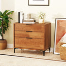 3 Drawer Dresser with Interlock System for Bedroom Living Room-Cherry by LJGDeals