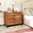 3 Drawer Dresser with Interlock System for Bedroom Living Room-Cherry by LJGDeals