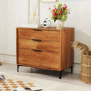 3 Drawer Dresser with Interlock System for Bedroom Living Room-Cherry by LJGDeals