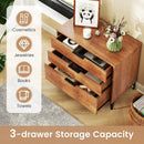 3 Drawer Dresser with Interlock System for Bedroom Living Room-Cherry by LJGDeals