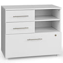 3 Drawer Lateral File Cabinet on Wheels with Storage Shelves by LJGDeals