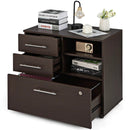 3 Drawer Lateral File Cabinet on Wheels with Storage Shelves by LJGDeals