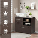 3 Drawer Lateral File Cabinet on Wheels with Storage Shelves by LJGDeals