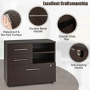 3 Drawer Lateral File Cabinet on Wheels with Storage Shelves by LJGDeals